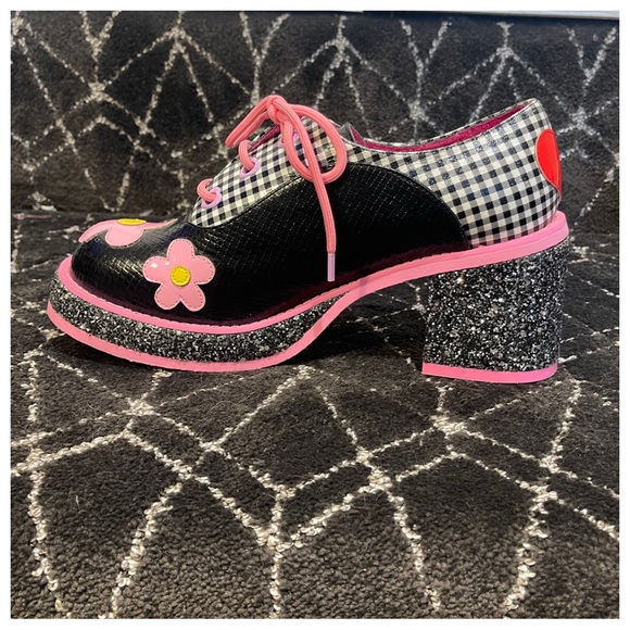 RAINBOWS & LOVE IRREGULAR CHOICE 70S PLATFORMS - Picture 6 of 16